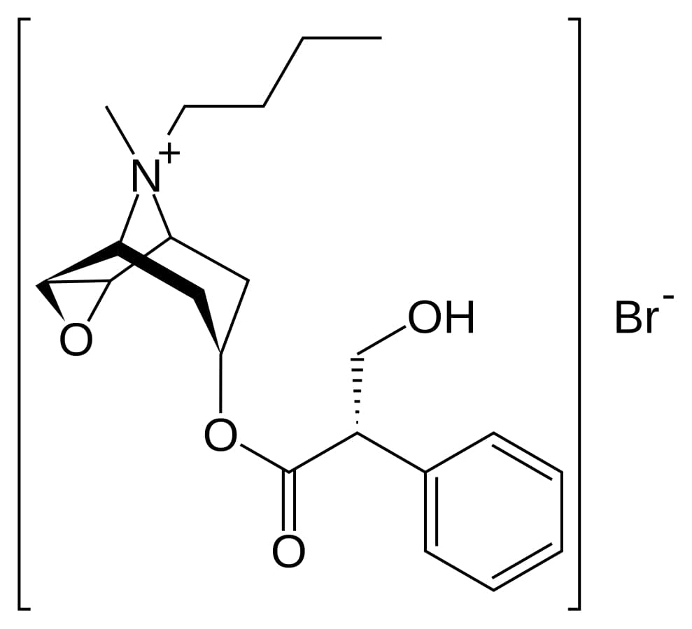 Estrutura química do butilbrometo de escopolamina